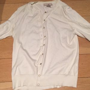 Banana Republic white cardigan sweater